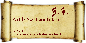 Zajácz Henrietta névjegykártya